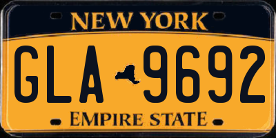 NY license plate GLA9692