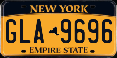 NY license plate GLA9696