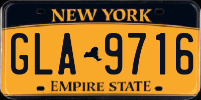 NY license plate GLA9716