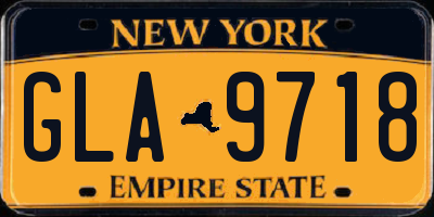 NY license plate GLA9718