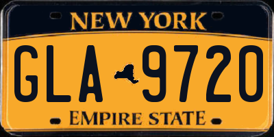 NY license plate GLA9720