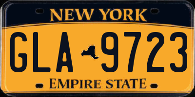 NY license plate GLA9723