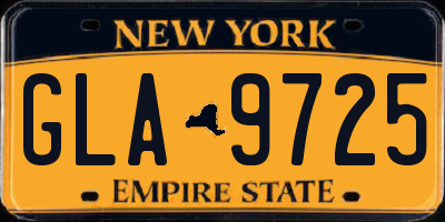 NY license plate GLA9725