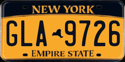 NY license plate GLA9726