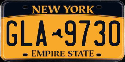 NY license plate GLA9730