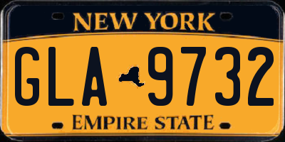 NY license plate GLA9732