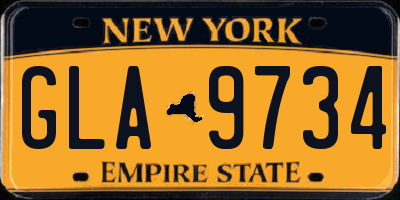 NY license plate GLA9734