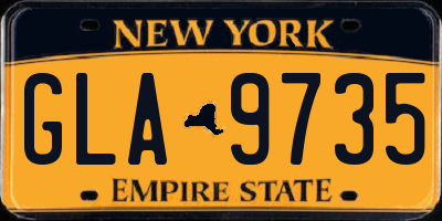 NY license plate GLA9735