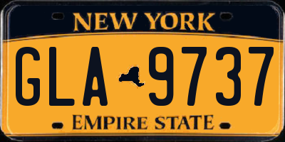 NY license plate GLA9737