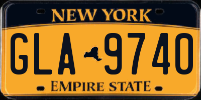 NY license plate GLA9740