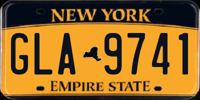 NY license plate GLA9741
