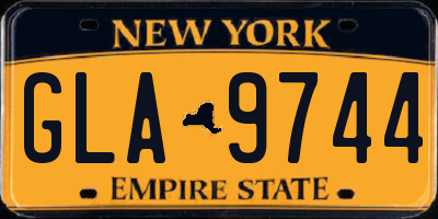 NY license plate GLA9744