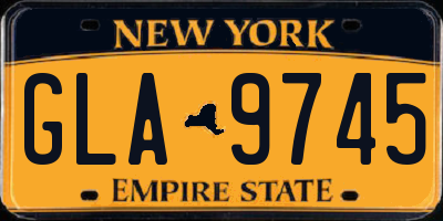 NY license plate GLA9745