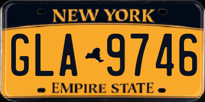 NY license plate GLA9746