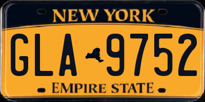 NY license plate GLA9752