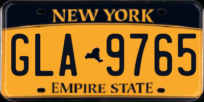 NY license plate GLA9765