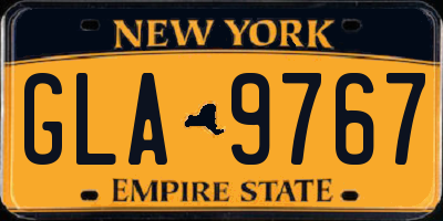 NY license plate GLA9767