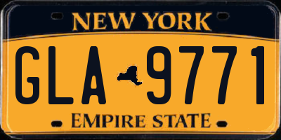 NY license plate GLA9771