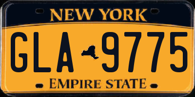 NY license plate GLA9775