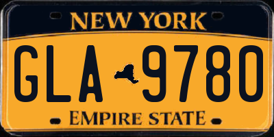 NY license plate GLA9780