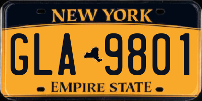NY license plate GLA9801