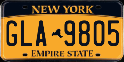 NY license plate GLA9805