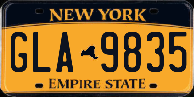 NY license plate GLA9835