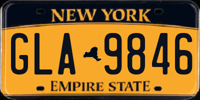 NY license plate GLA9846