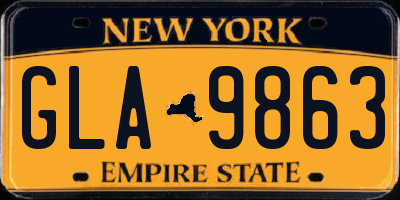 NY license plate GLA9863