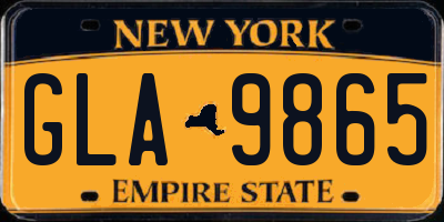 NY license plate GLA9865