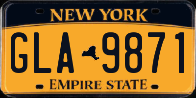 NY license plate GLA9871