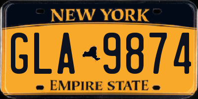 NY license plate GLA9874