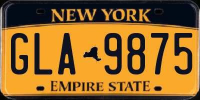 NY license plate GLA9875