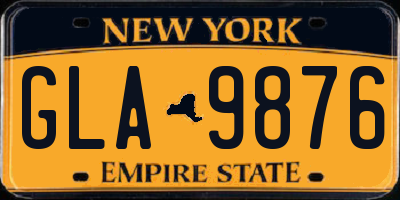 NY license plate GLA9876