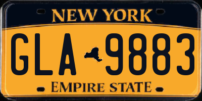 NY license plate GLA9883
