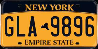 NY license plate GLA9896