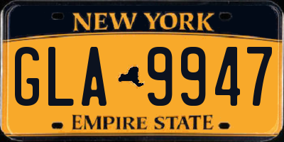 NY license plate GLA9947