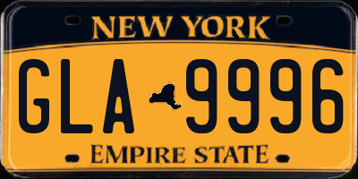 NY license plate GLA9996
