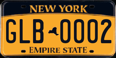 NY license plate GLB0002