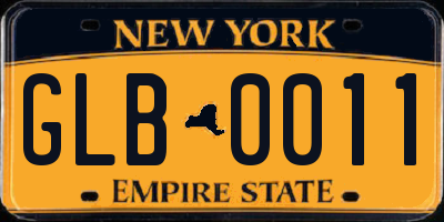 NY license plate GLB0011