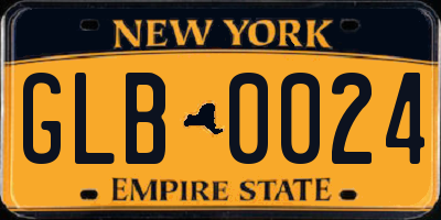 NY license plate GLB0024