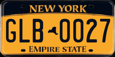 NY license plate GLB0027