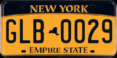 NY license plate GLB0029