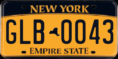 NY license plate GLB0043