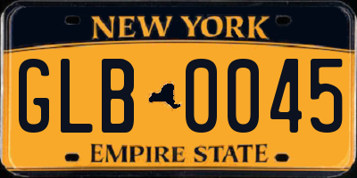 NY license plate GLB0045