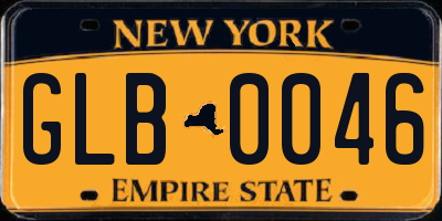 NY license plate GLB0046