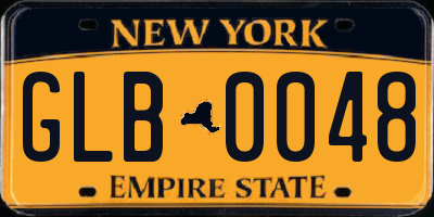 NY license plate GLB0048