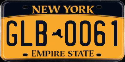 NY license plate GLB0061