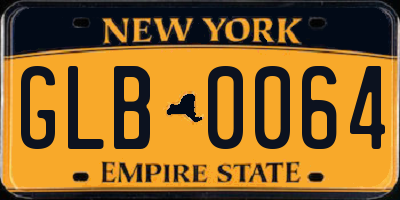 NY license plate GLB0064