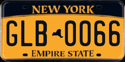 NY license plate GLB0066